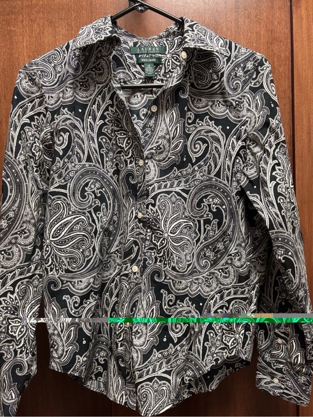 Lauren Ralph Lauren Black & White Paisley Shirt